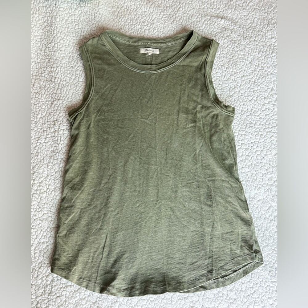 Madewell Green Sleeveless Muscle Tee Relaxed Fit